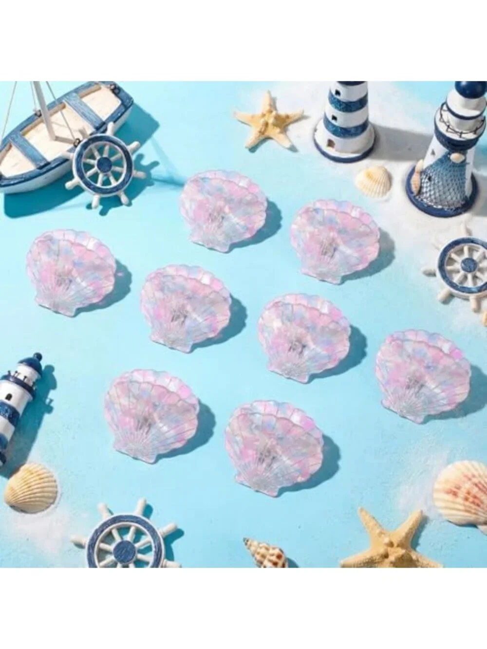 8 Pcs Seashell Hair Clips Set | Stylish Claw Clips for Women | Beachy